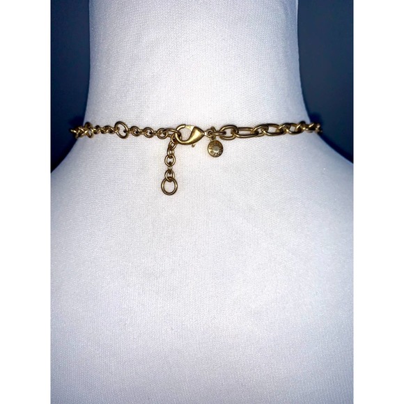 J. Crew Green & Pewter Stone Crystal Cluster Statement Necklace EUC - Picture 6 of 7